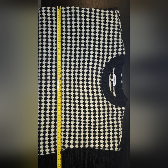 Madewell Black and Cream Crewneck Sweater - Picture 3 of 6